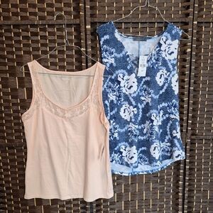 Floral Blue and Peach Lace Women Tops